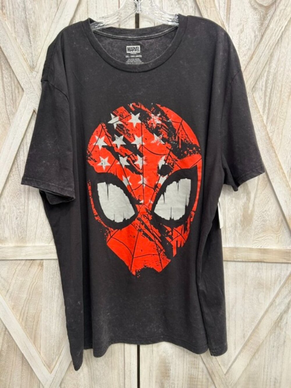 Marvel Spider-Man American Flag Mineral Wash Graphic T-Shirt 3XL NWT